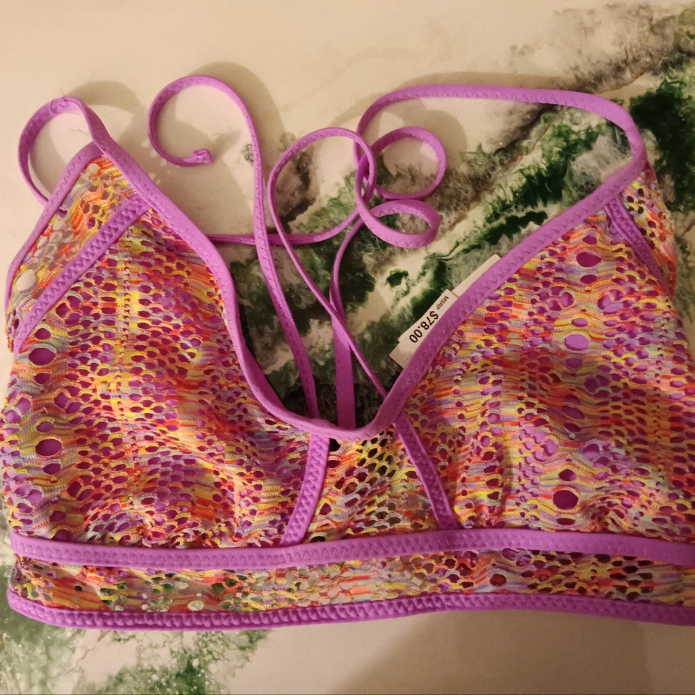 BECCA Crochet Bikini - Large - Pastel crochet with lavender backing/trim